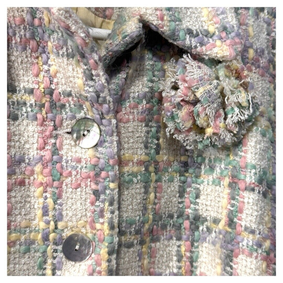 ALFRED DUNNER Women’s Size 8P Jacket Coat Peacoat Wool Blend Tweed Plaid Cottage - Picture 2 of 4